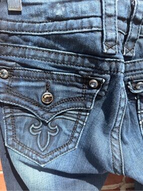 Rock Revival Women’s Dark Blue Embroidered Pocket Jeans